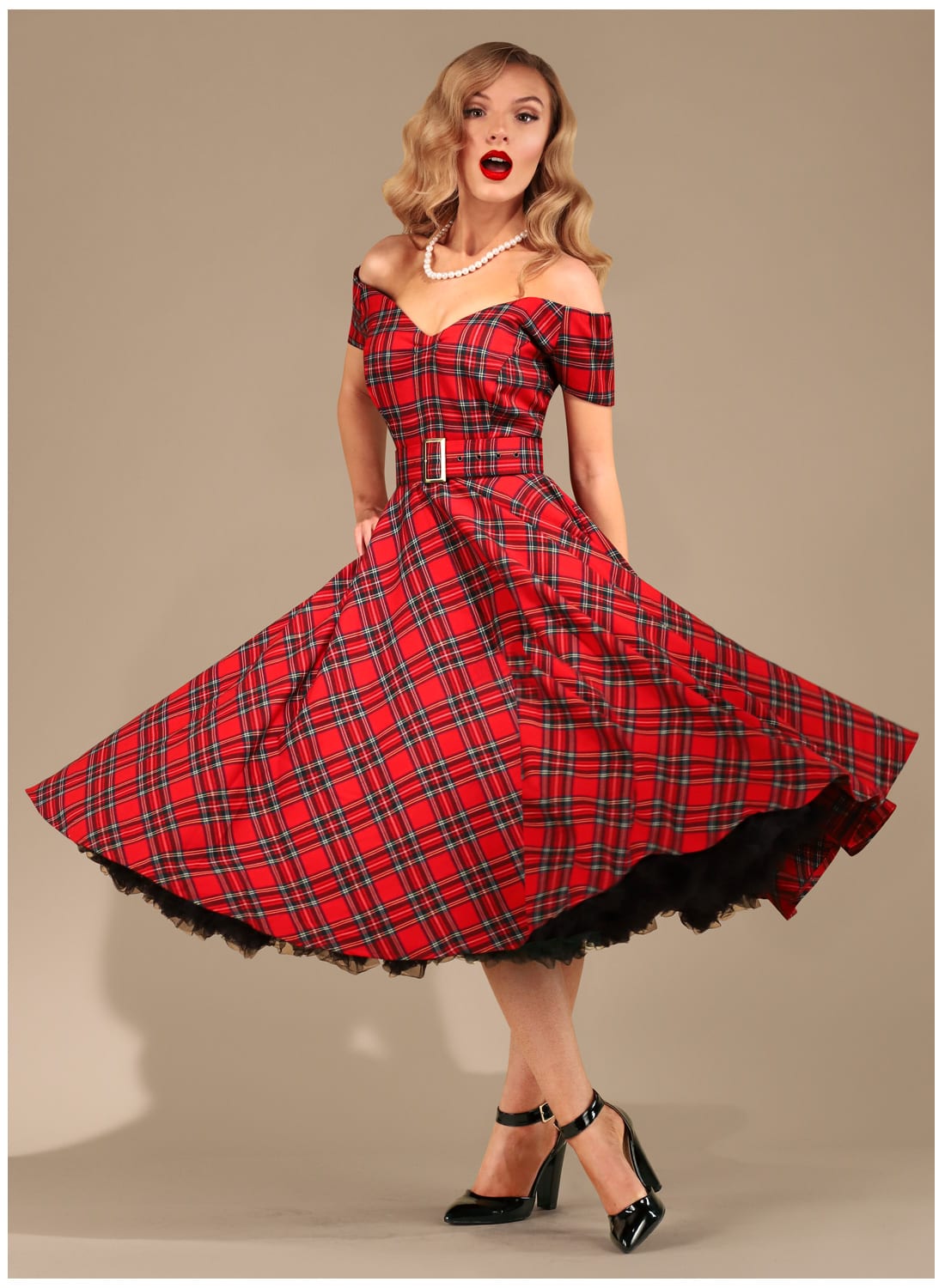 retro checkered dress